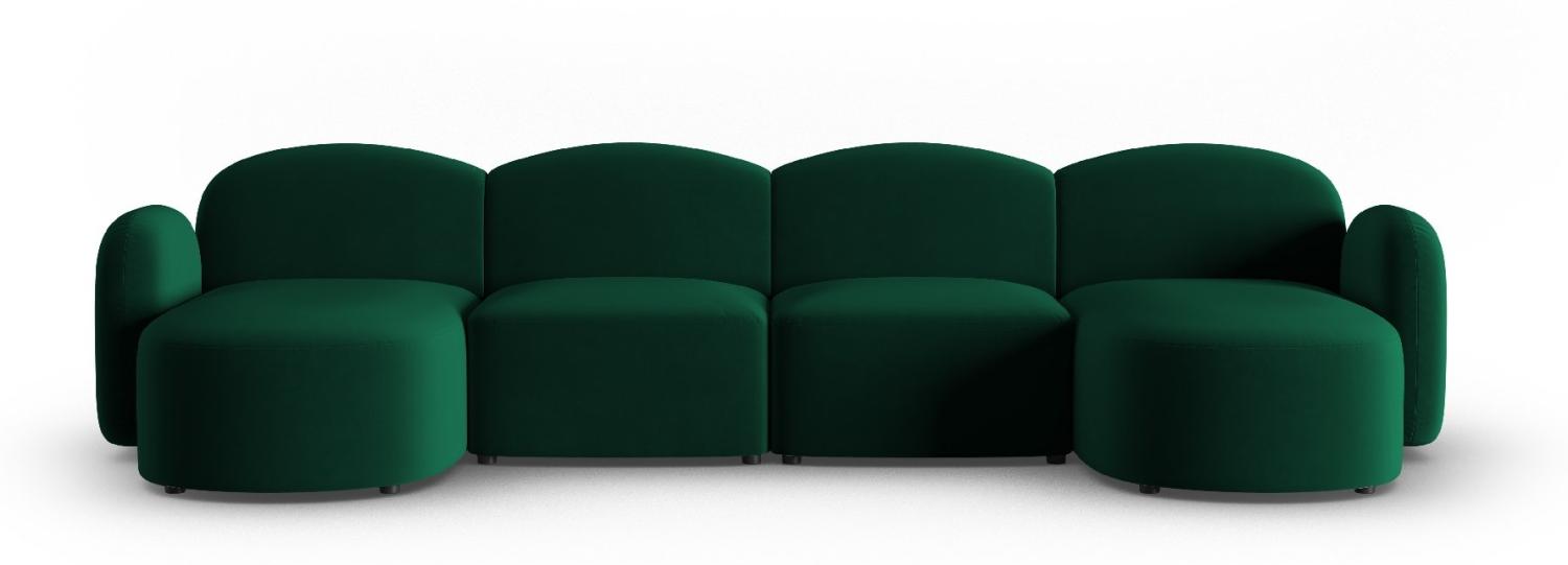 Micadoni Panorama Sofa Blair 6-Sitzer Samtstoff Flaschengrün Bild 1