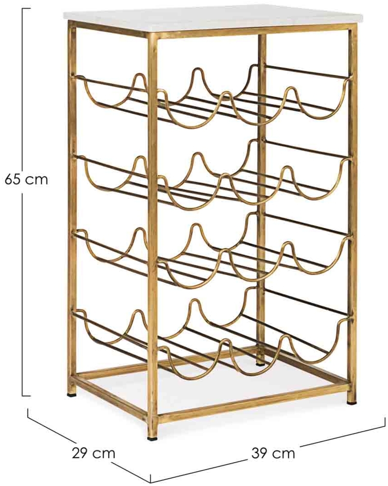 Weinregal Marmol aus Metall mit Marmorplatte Bild 1