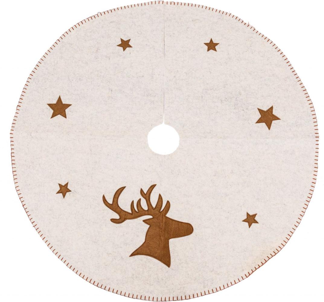 TrendLine Christbaumdecke Ø 90 cm beige Weihnachtsdecke Dekoration Decke Tuch Bild 1