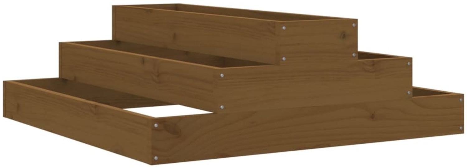 vidaXL Pflanzkübel Honigbraun 80x80x27 cm Massivholz Kiefer 823895 Bild 1