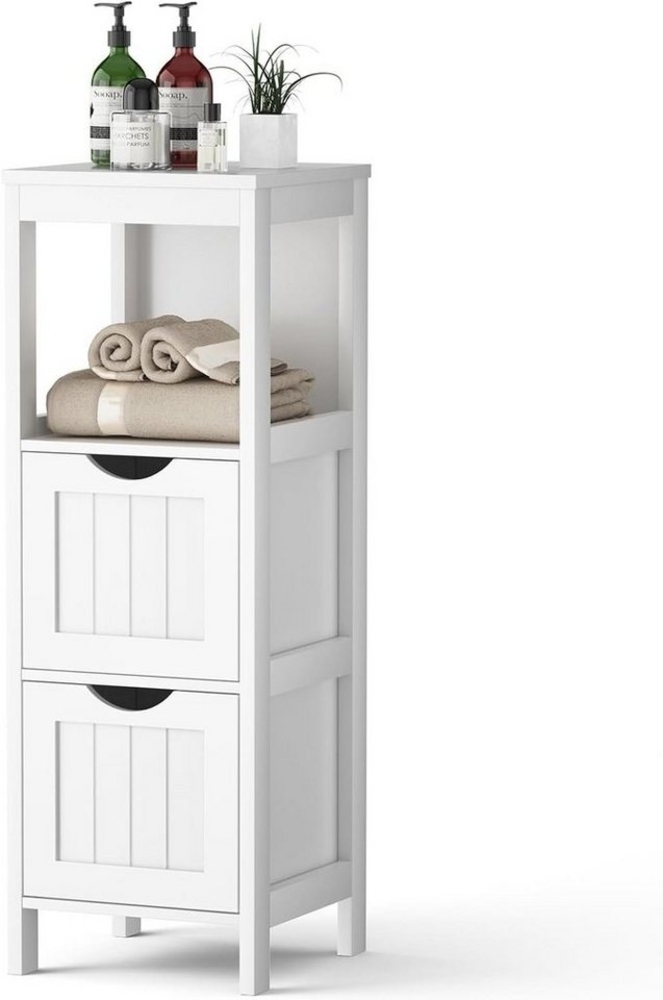 KOMFOTTEU Midischrank Badschrank mit Schublade & Ablagen,30 x 30 x 89,5 cm Bild 1