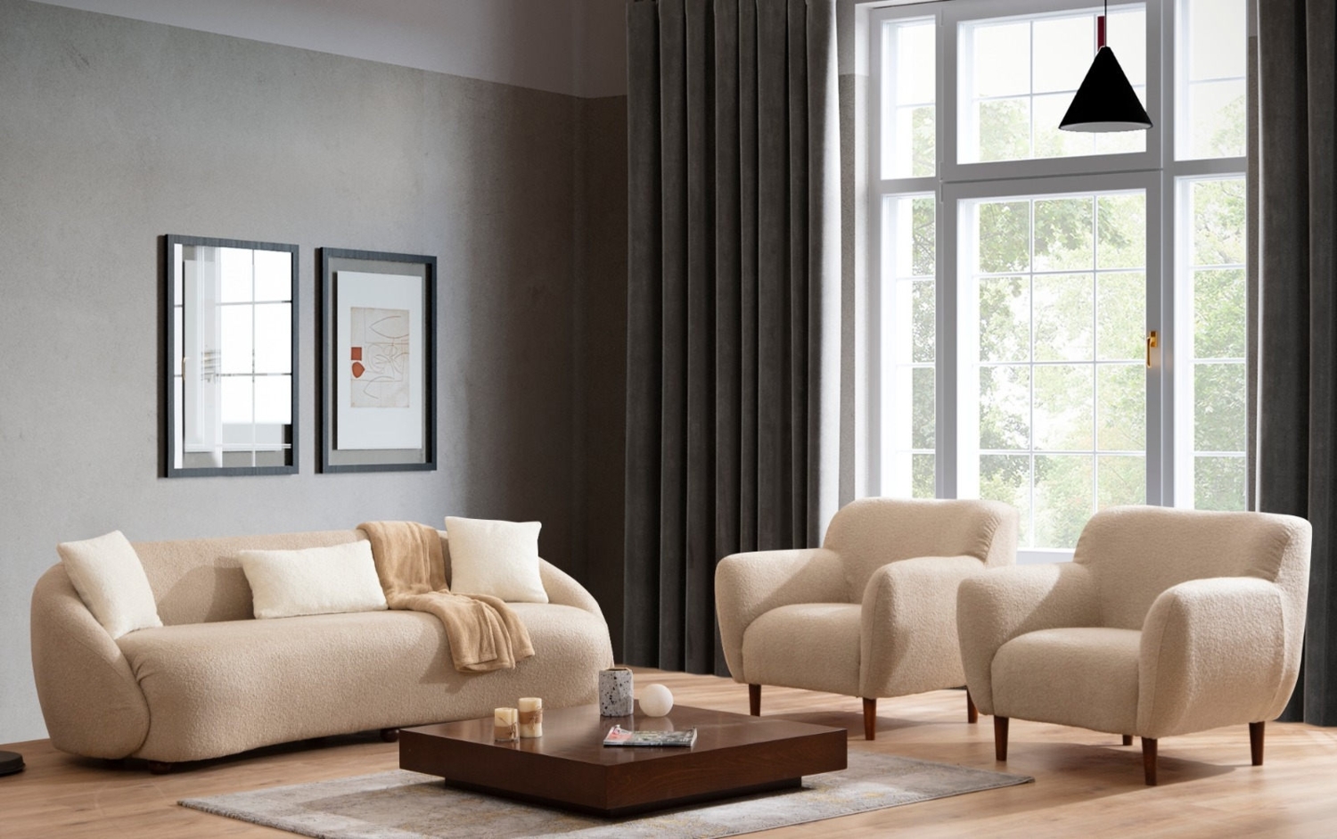 3-Sitzer-Sofa, 'Napoli', 75 x 94 x 230, Cappuccino Bild 1