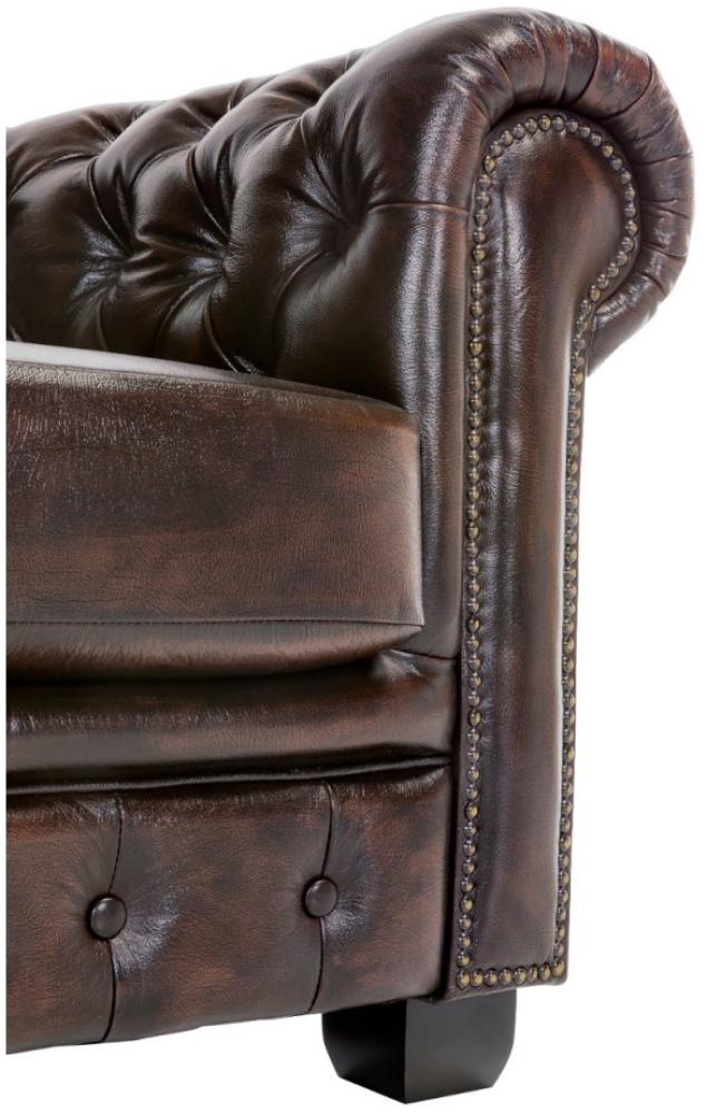 Sofa Chesterfield 5-Sitzer Echtleder braun Bild 1