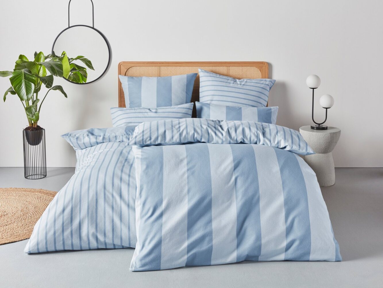 Home affaire Bettwäsche Sari, Linon, 2 teilig, in verschiedenen Qualitäten, maritime Bettwäsche mit Streifen Bild 1