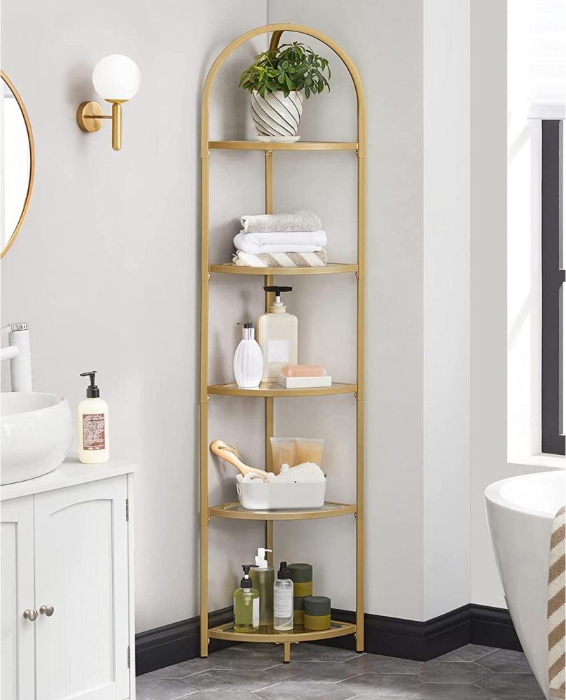 Vasagle Eckregal mit 5 Ebenen goldfarben-Jetzt Regale bei Myhomelando kaufen Bild 1