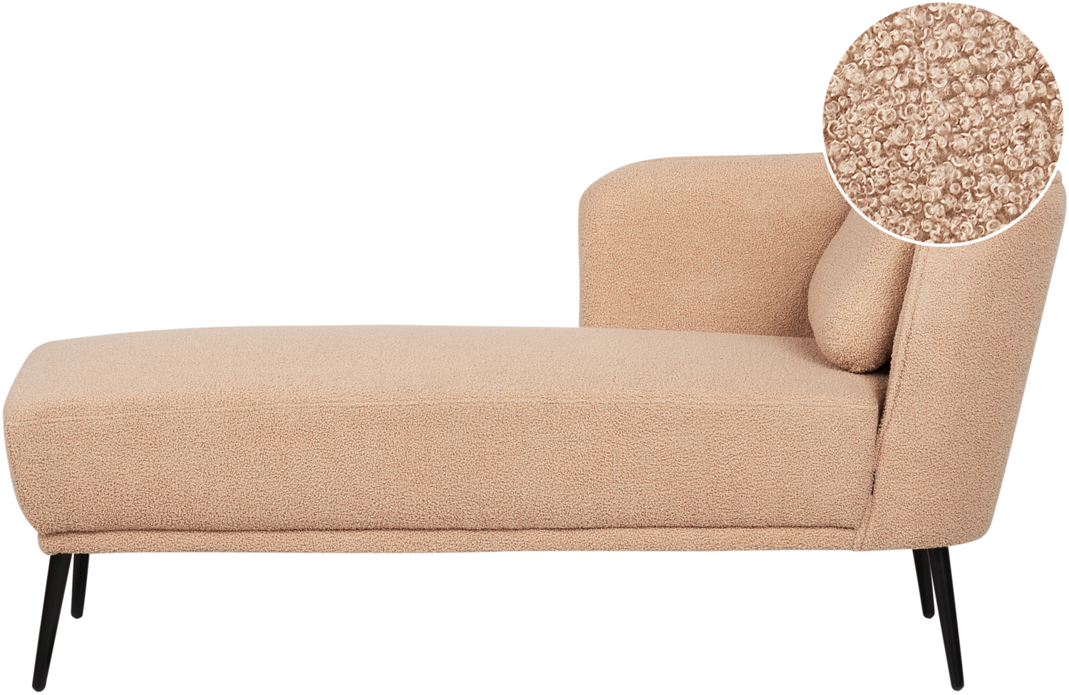 Chaiselongue Bouclé beige rechtsseitig mit Kissen ARTHEZE Bild 1