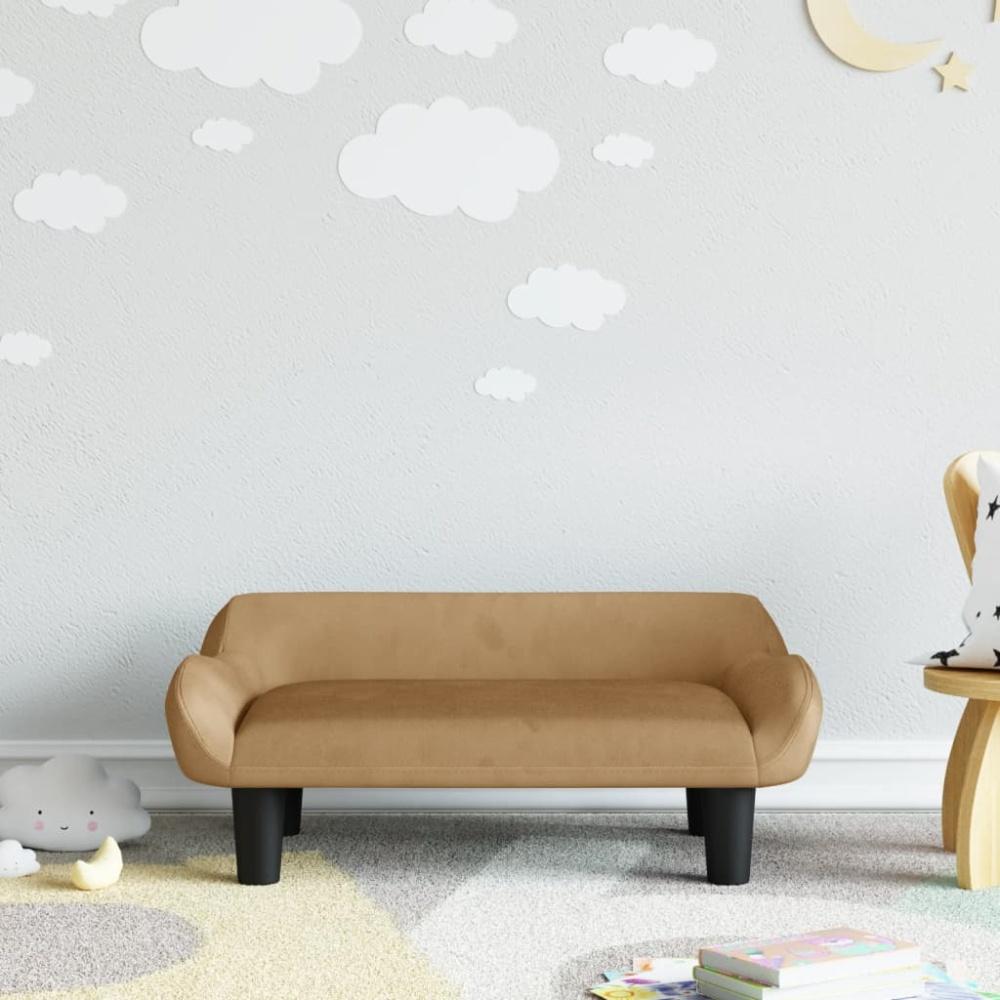 vidaXL Kindersofa Braun 70x40x24 cm Samt 3196354 Bild 1