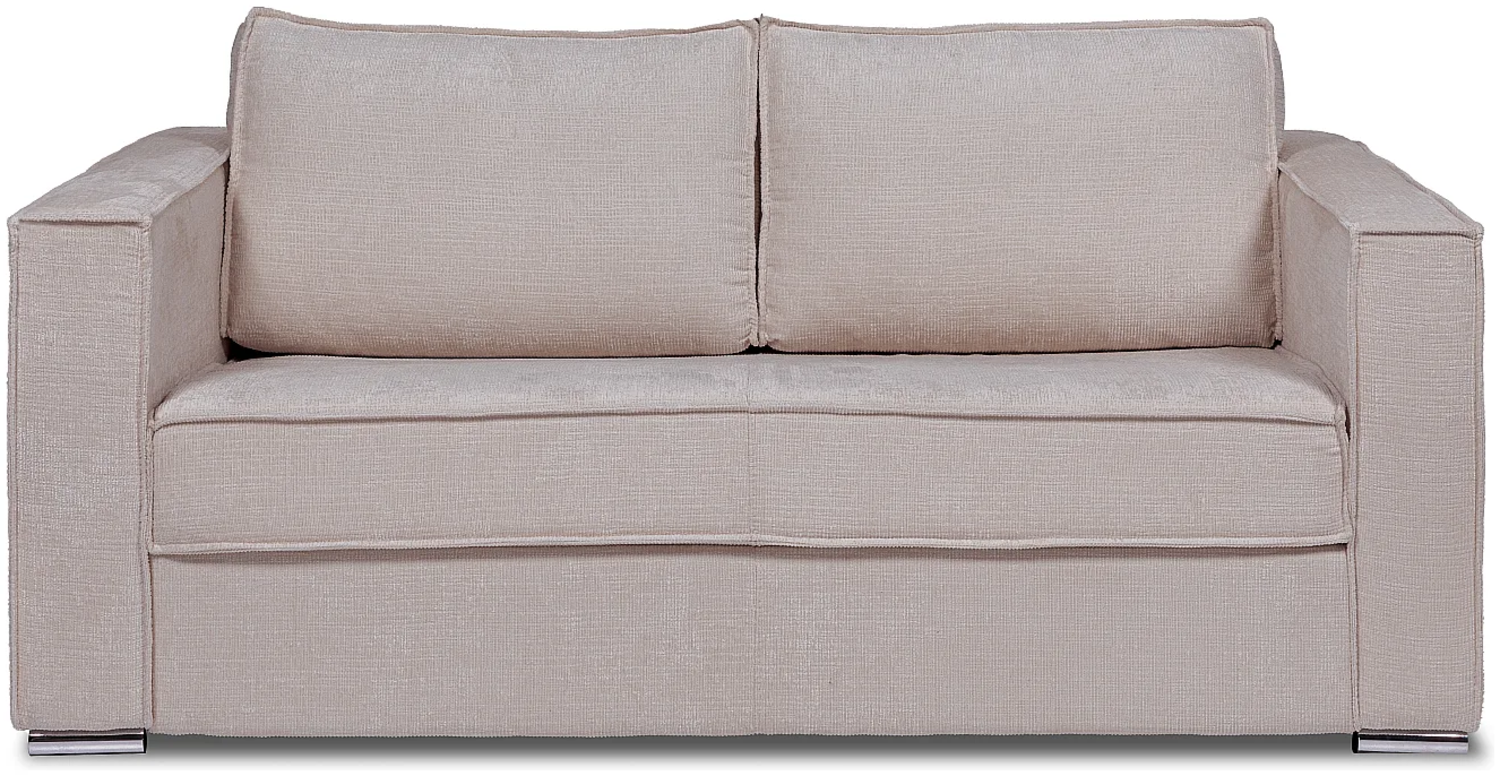Vente-unique - Schlafsofa mit Matratze 3-Sitzer - Chenille-Stoff - Taupe - Liegefläche mit Lattenrost mit breiten Latten 140 cm - Matratze 22 cm mit Memory Schaum - LORETO Bild 1