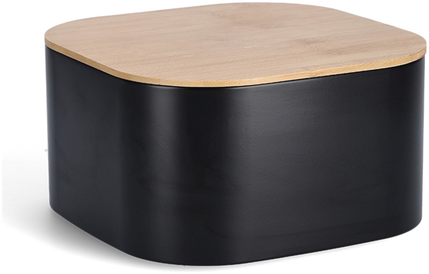 neuetischkultur mit Holzdeckel Brotkasten Metall Bild 1