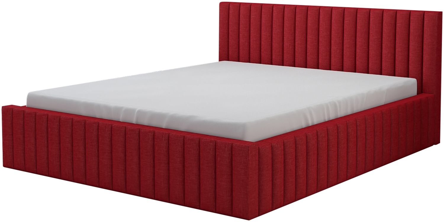 Polsterbett LOG 90x200 mit Matratze, Bettkasten und Lattenrost. Farbe: ROT 13 Bild 1