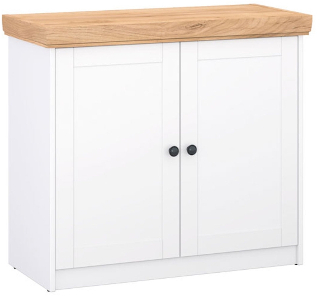 Kommode Sky Sideboard 92x41x82cm weiß Gold Craft Eiche Bild 1