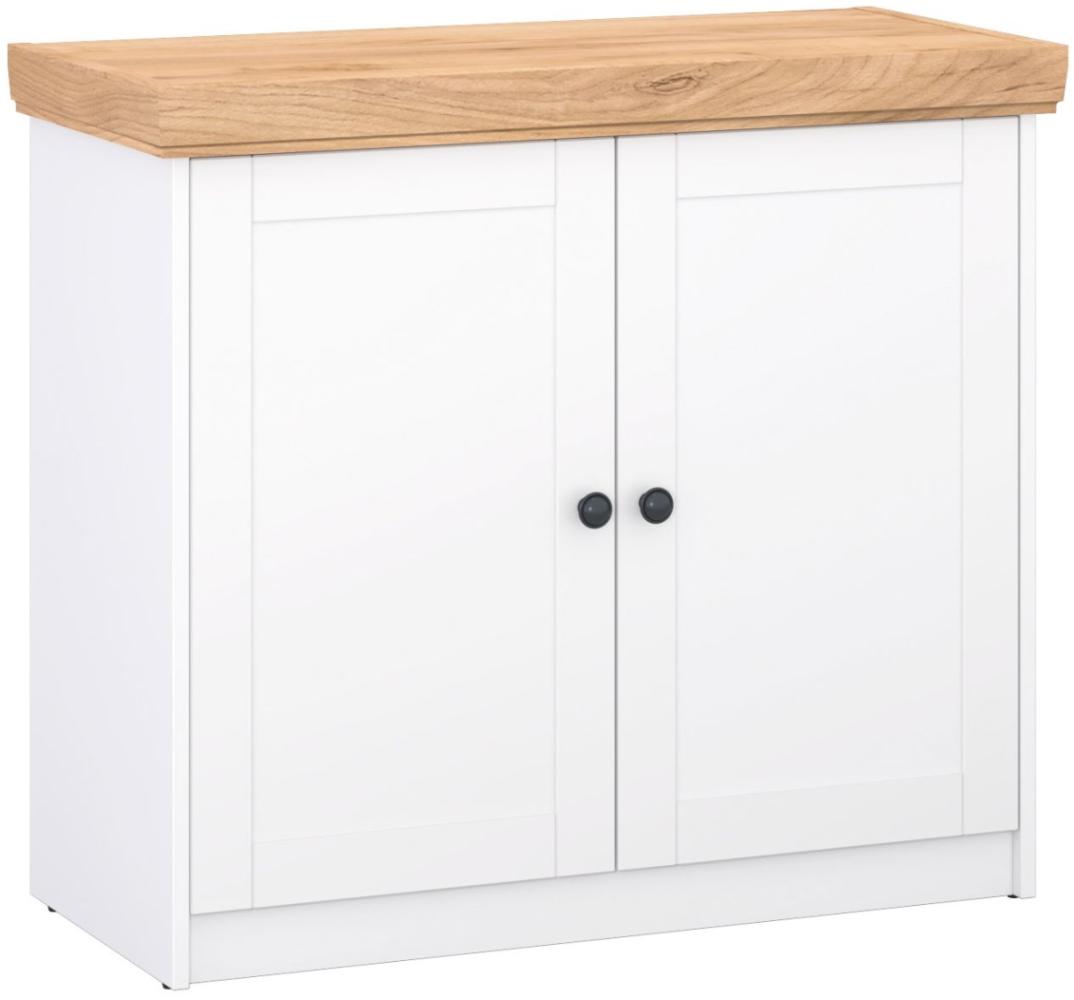 Kommode Sky Sideboard 92x41x82cm weiß Gold Craft Eiche Bild 1