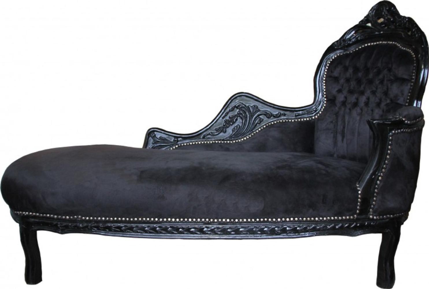 Casa Padrino Barock Chaiselongue "King" Schwarz / Schwarz Mod2 Bild 1