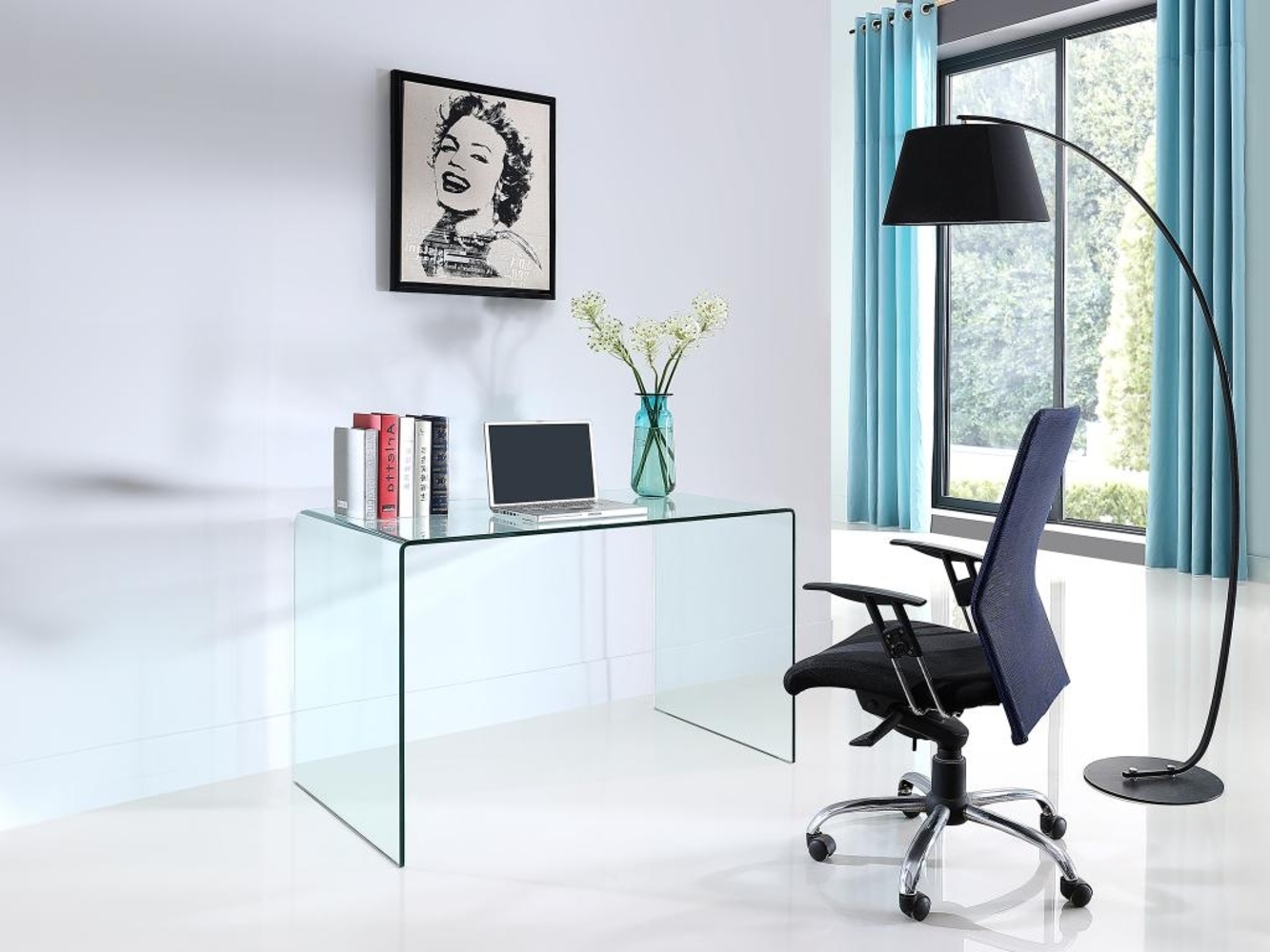 Schreibtisch ELSTRON - Glas Bild 1