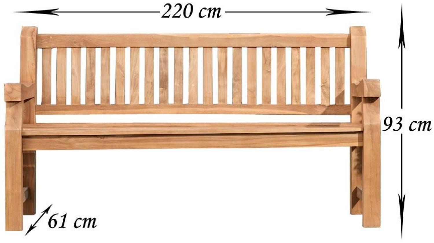 Teakbank Jackson 220 cm teak Bild 1