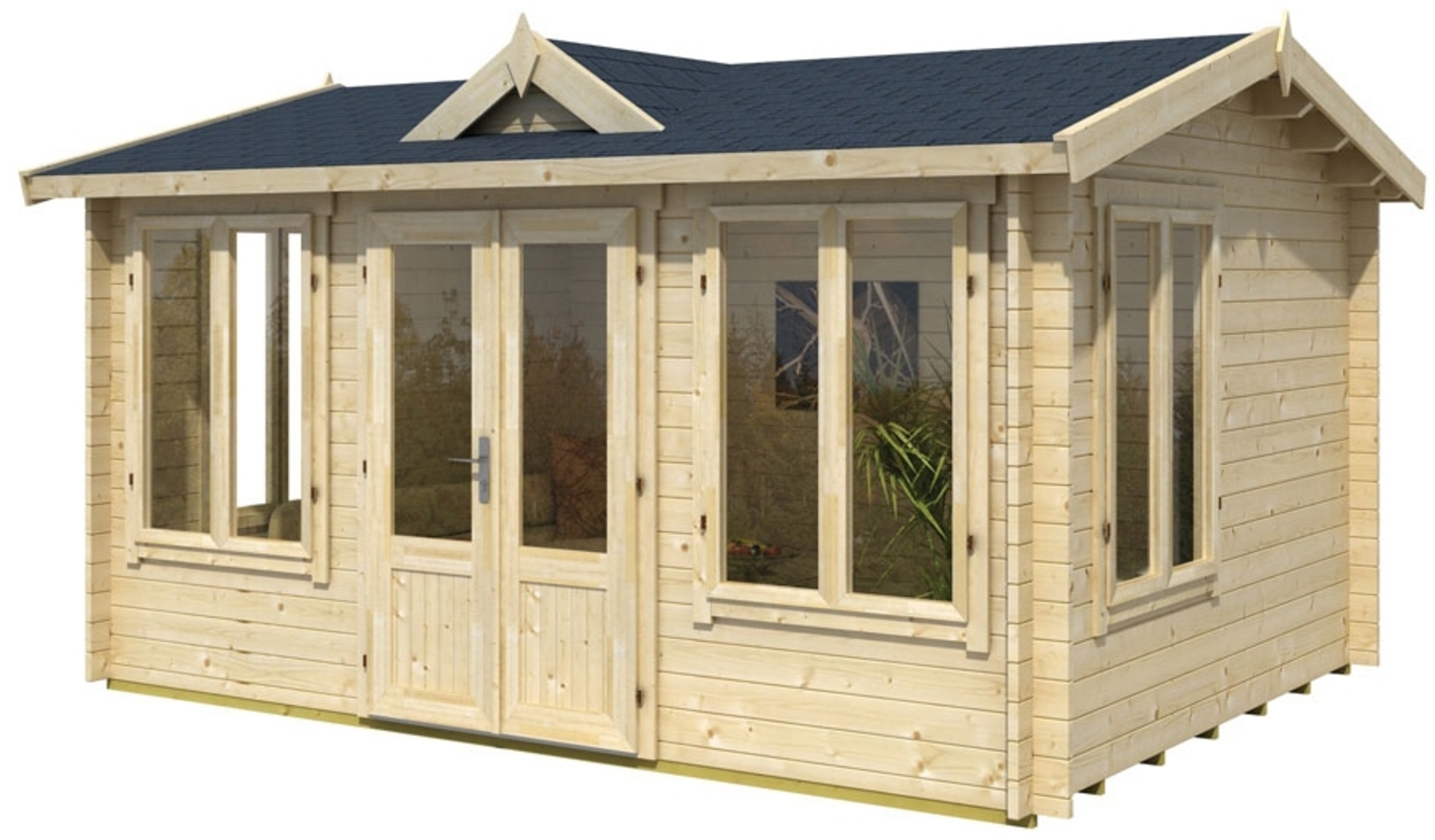Lasita Maja Holz Gartenhaus Windsor 44 | 400x300x240 cm | Natur Bild 1