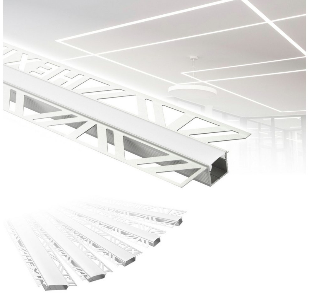 Hexim LED-Stripe-Profil 2m Trockenbauprofil Alu LED Profil Unterputz (2m/1Stk, ALED-1 12mm), 2m Trockenbauprofil Alu LED Profil Unterputz (2m/1Stk, ALED-1 12mm) Bild 1