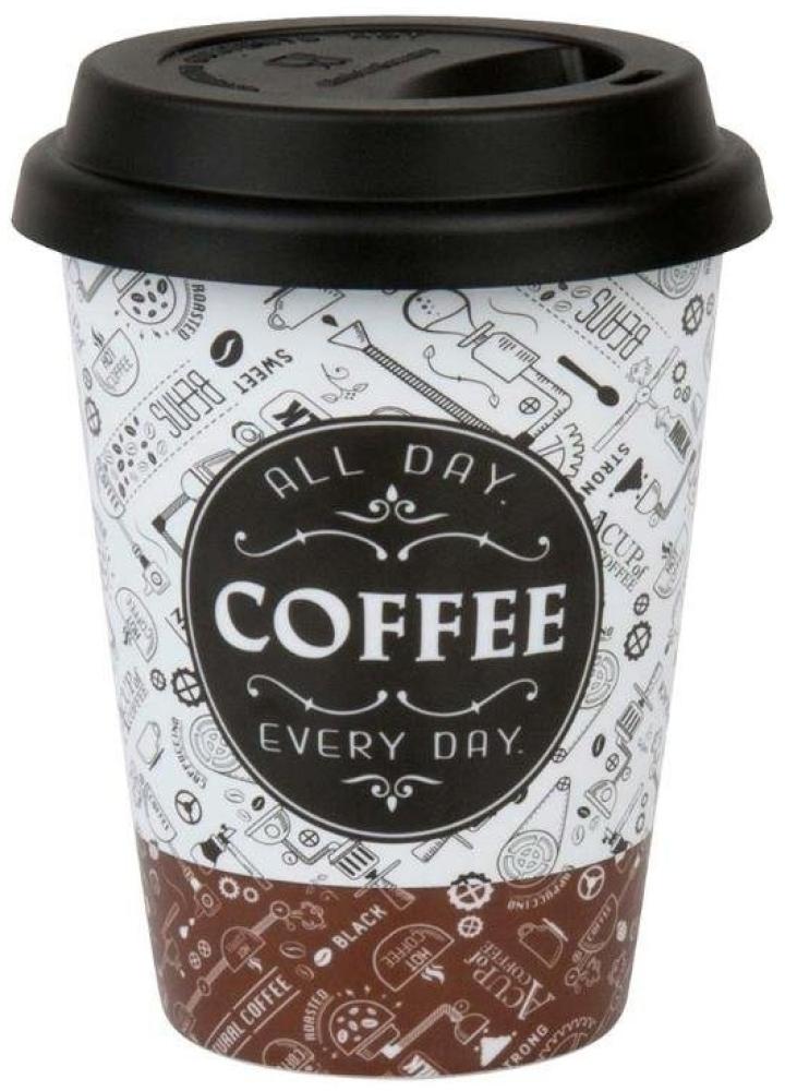 Könitz Coffee Talk Coffee To Go Mug mit Deckel, Becher, Kaffeebecher, Porzellan, 380 ml, 11 5 162 2278 Bild 1