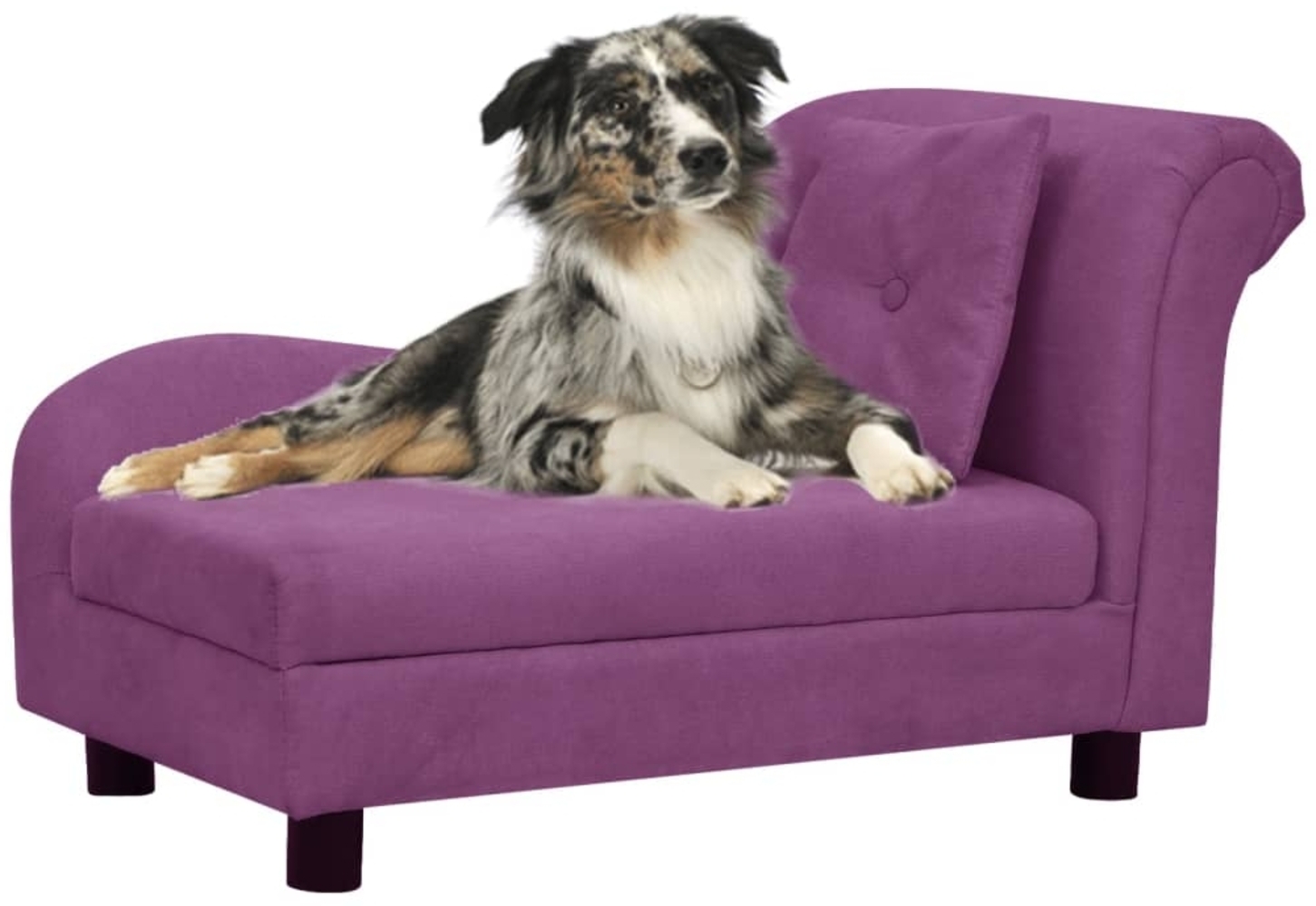 vidaXL Hundesofa mit Kissen Burgunderrot 83x44x44 cm Plüsch 171105 Bild 1