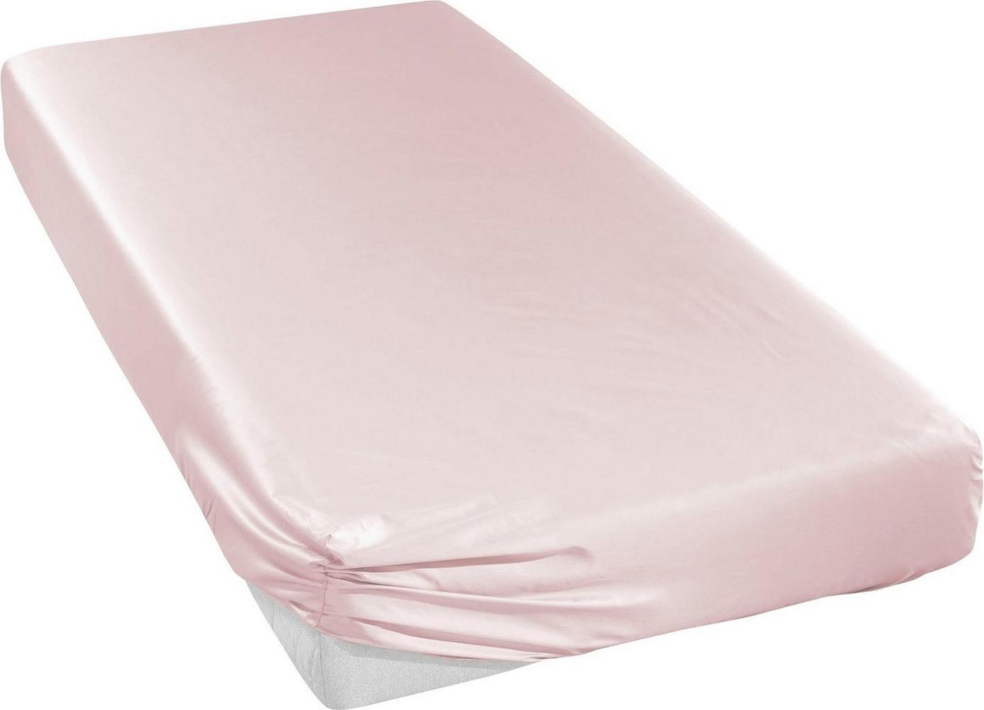 Bauer Uni-Mako-Satin Spannbettlaken, 180x200 cm, Fb. 3543 rose Bild 1