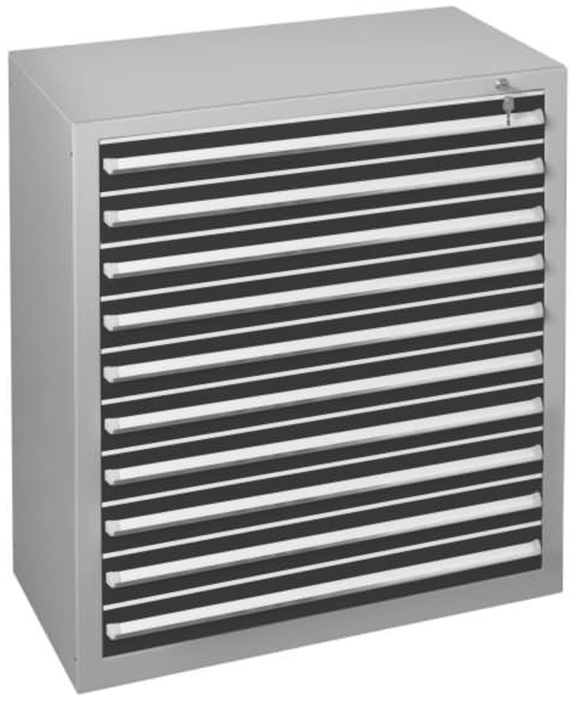 Schulte Schubladenblock 36318 110cm 10 Schübe lichtgrau/schwarz Bild 1