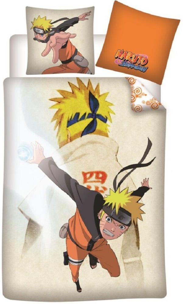 Naruto Kinderbettwäsche aus Baumwolle – 140x200 cm Bettbezug & 65x65 cm Kissenbezug Bild 1