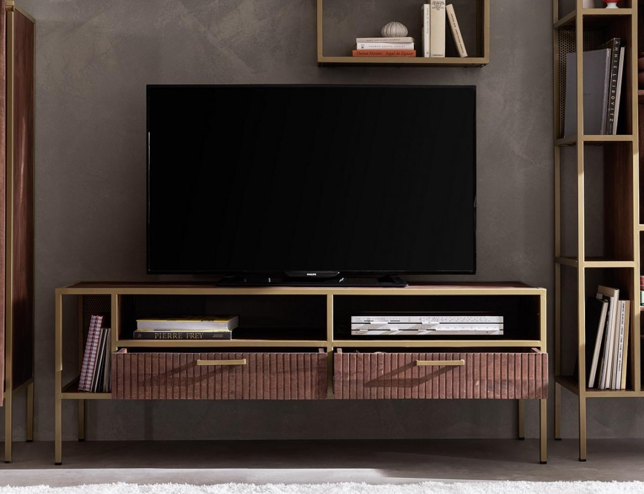 TV Board 160x57cm "Golden Line" braun & gold Bild 1