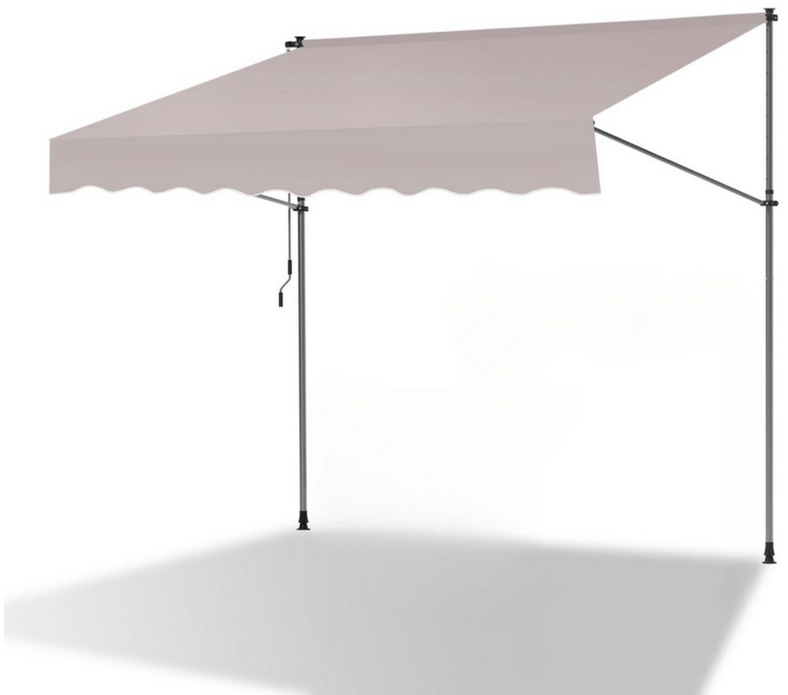 Clanmacy Klemmmarkise Klemmmarkise 200cm Balkonmarkise Markise Terrasse Balkon Beige Bild 1