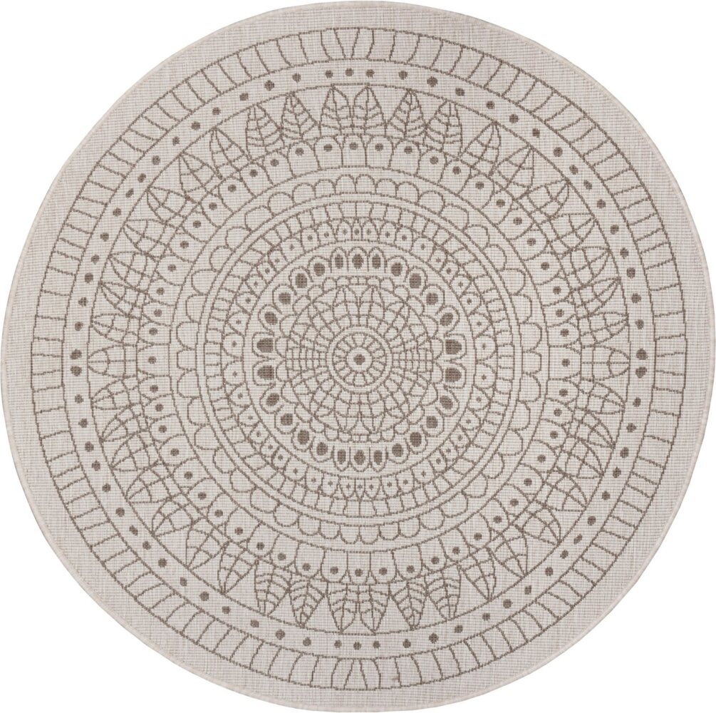 NORTHRUGS Teppich Porto Wendeteppich, rund, Höhe: 5 mm, In-& Outdoor, Wetterfest, Balkon, Garten, Wohnzimmer, Wasserfest Bild 1