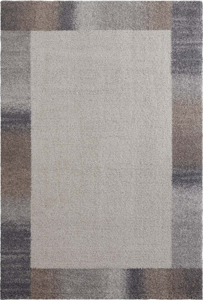 TaraCarpet Teppich Tara Carpet Berber Bordüre, rechteckig, Höhe: 27 mm, Moderner weicher Teppich Bordüre in grau und braun extra weich 67x140 Bild 1