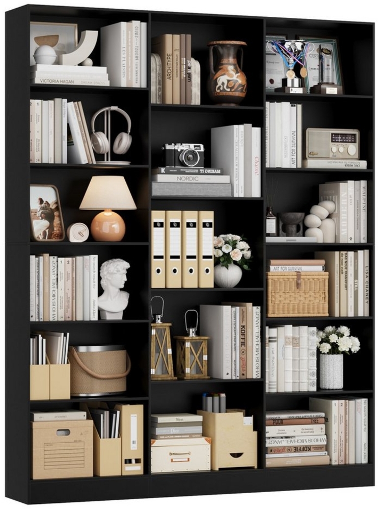 Homfa Bücherregal 188cm Standregal Büroregal Bücherschrank, mit 17 Fächern, 149x23,5x188cm Bild 1