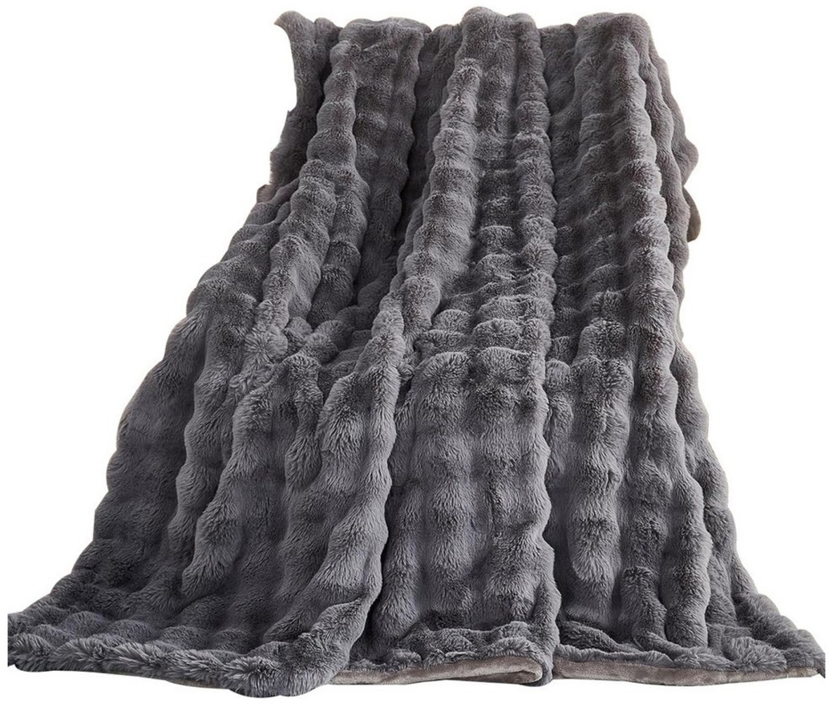 Wohndecke Kuscheldecke Überwurfdecke Decke Sofa Sofaüberwurf Sofadecke Couch, MODFU, 130x160 cm Kunstvlies Couchdecke Flauschig Blanket Warm Weich Winter Bild 1