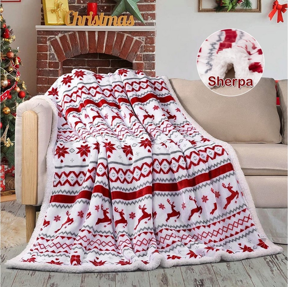 Wohndecke Weihnachten Decke,Kuscheldecke,Weihnachtsdecke Wohndecke, BTTO, Superweicher Flanell,für Wohnzimmer Geschenk Couch Sofa Bild 1