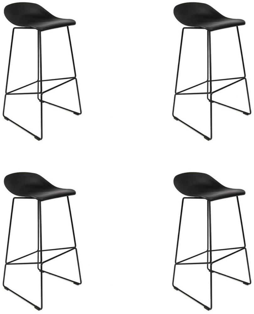 Barhocker Ellen skandinavisches Design schwarz 76 cm - 4er Set Bild 1