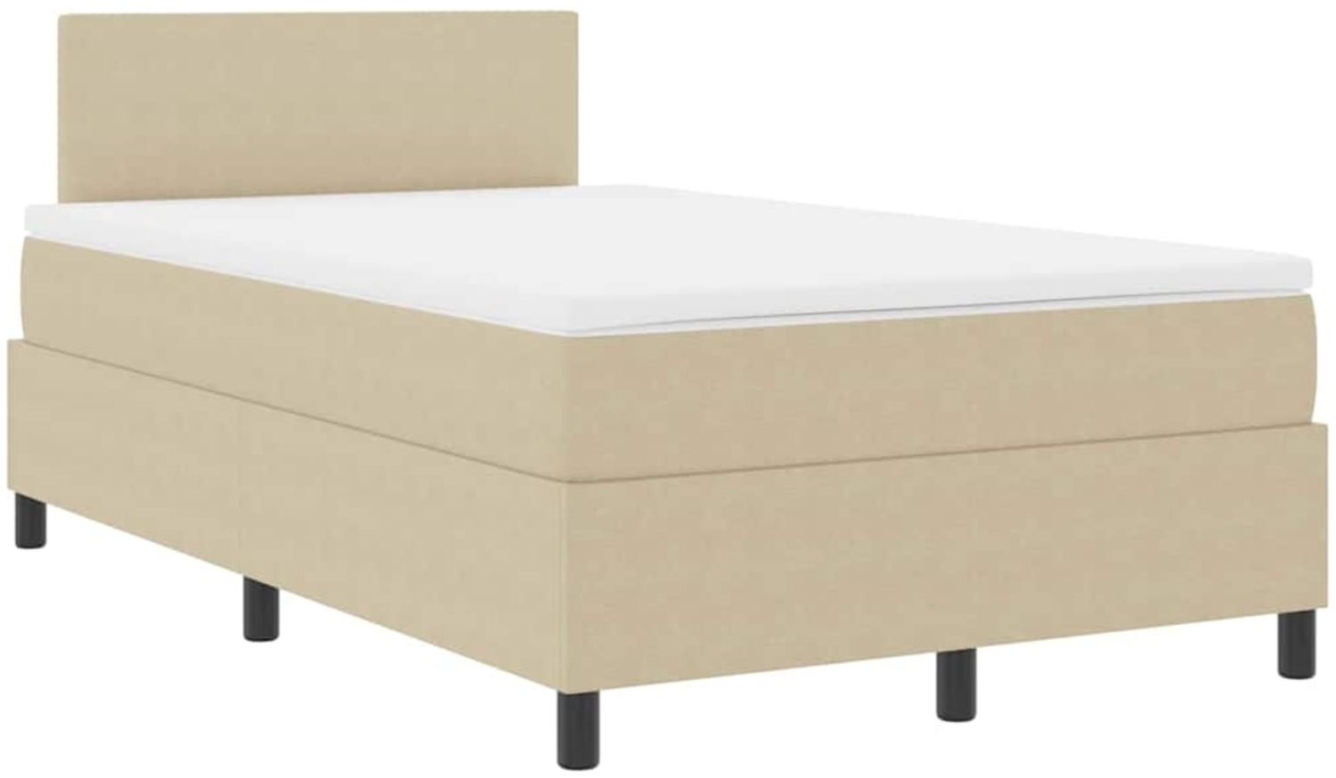 vidaXL Boxspringbett Hellgrau und Weiß 203 x 120 x 88 cm Cordstoff 3337510 Bild 1