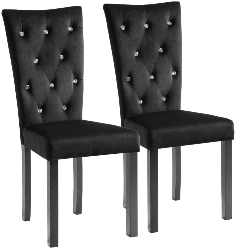 vidaXL Esszimmerstühle 2 Stk. Schwarz Samt [246486] Bild 1