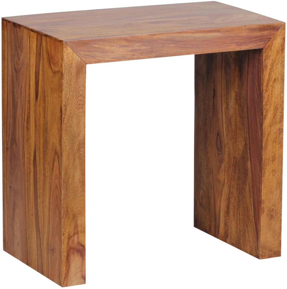 Beistelltisch MUMBAI Massiv-Holz Sheesham 60x35 cm Wohnzimmer-Tisch Design dunkel-braun Landhaus-Stil Couchtisch Bild 1