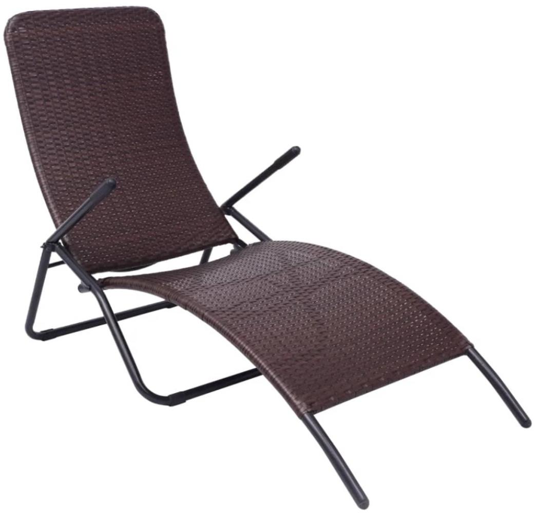 vidaXL Sonnenliege Klappbar Poly Rattan Brown 42945 Bild 1