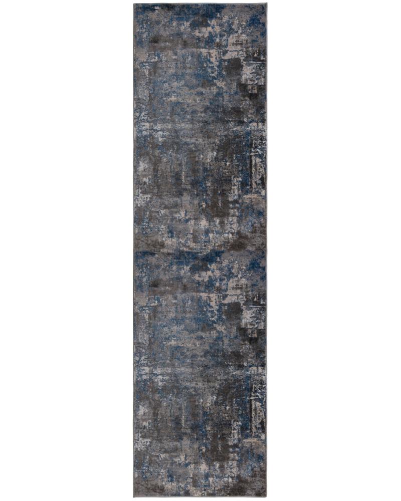 Kadima Design "Dee" Abstrakte Kunst-Teppiche in Premium-Qualität. Farbe: Blau-Grau, 80x300 cm Bild 1