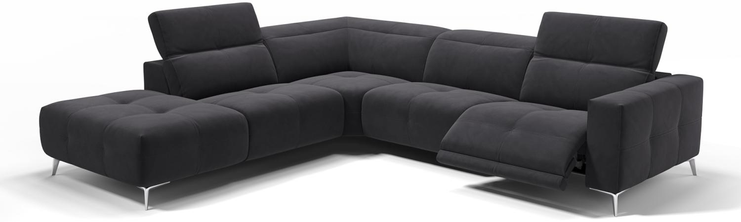 Sofanella Ecksofa MARBELLA Polsterecke Eckcouch Stoffsofa in Schwarz Bild 1