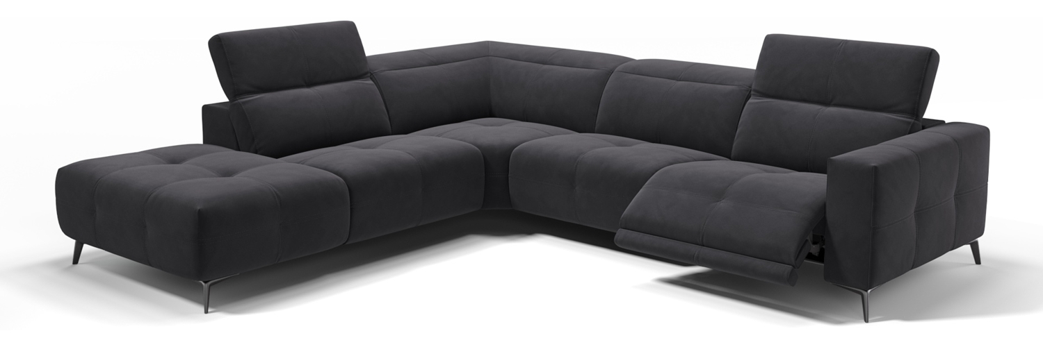 Sofanella Ecksofa MARBELLA Polsterecke Eckcouch Stoffsofa in Schwarz Bild 1