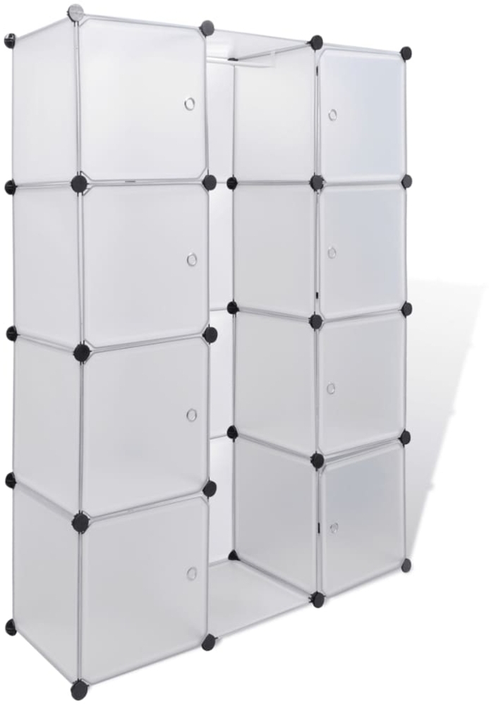 vidaXL Modularer Schrank mit 9 Fächern 109x36,5x143 cm Weiß 240498 Bild 1