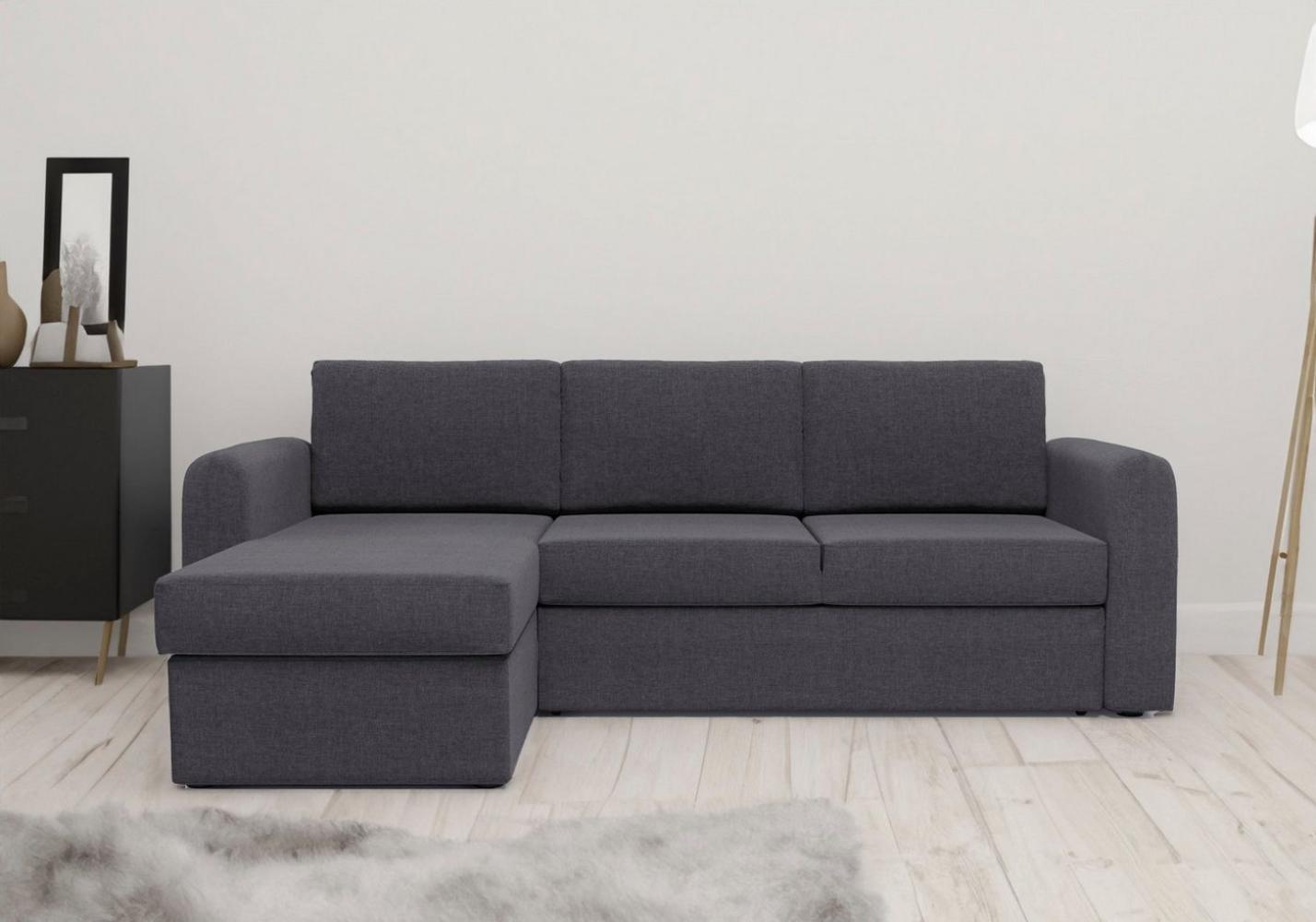 Home affaire Ecksofa Delaware, Breite 223 cm, Webstoff fein, mit Stauraum, ausziehbar, mit Bettfunktion, mit Wellenunterfederung Bild 1