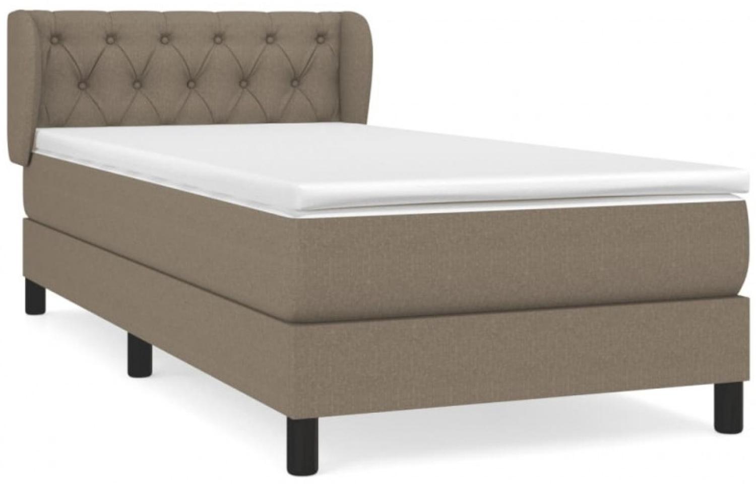 vidaXL Boxspringbett mit Matratze Taupe 80x200 cm Stoff Bild 1