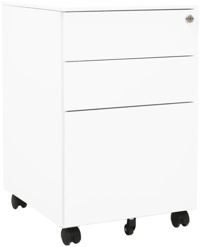 vidaXL Aktenschrank mit Rollen Weiß 39x45x60 cm Stahl 335978 Bild 1