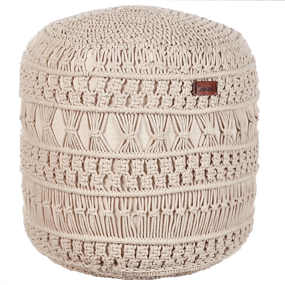 Pouf THAKOT Beige Baumwolle 45 cm 45 cm Bild 1