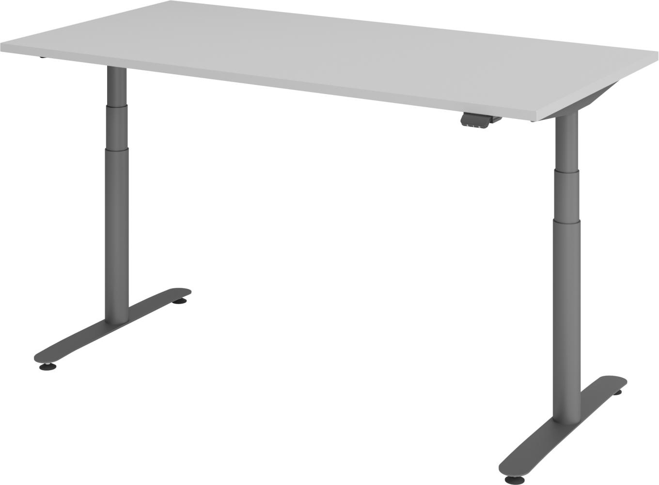 bümö® smarter Schreibtisch Serie-XDLR elektrisch höhenverstellbar mit App-Steuerung 160 x 80 cm in Grau / Graphit Bild 1