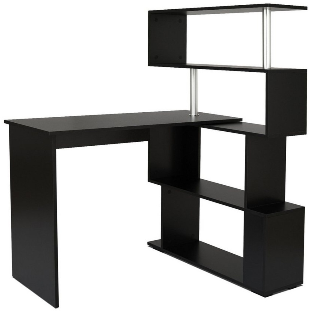 Mondeer Eckschreibtisch Schreibtisch, mit 360 Grad Drehbarem Bücherregal 157 x 45 x 130,5 cm Bild 1