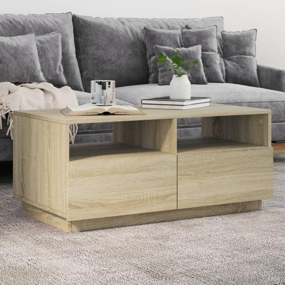 vidaXL Couchtisch mit LED-Leuchten Sonoma-Eiche 90x49x40 cm 839835 Bild 1