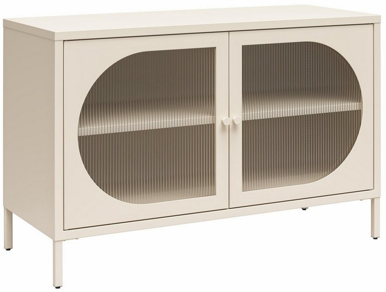 loft24 Sideboard Luna, Anrichte aus Metall mit 2 Glastüren Bild 1